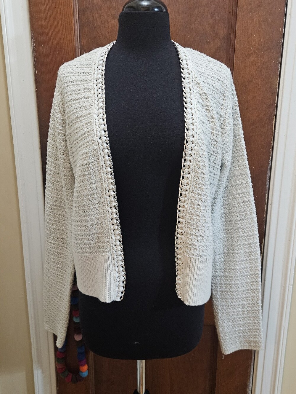 Ellie / Ellie Tahari Open-Front Women's Knit Cardigan Sweater - Cream